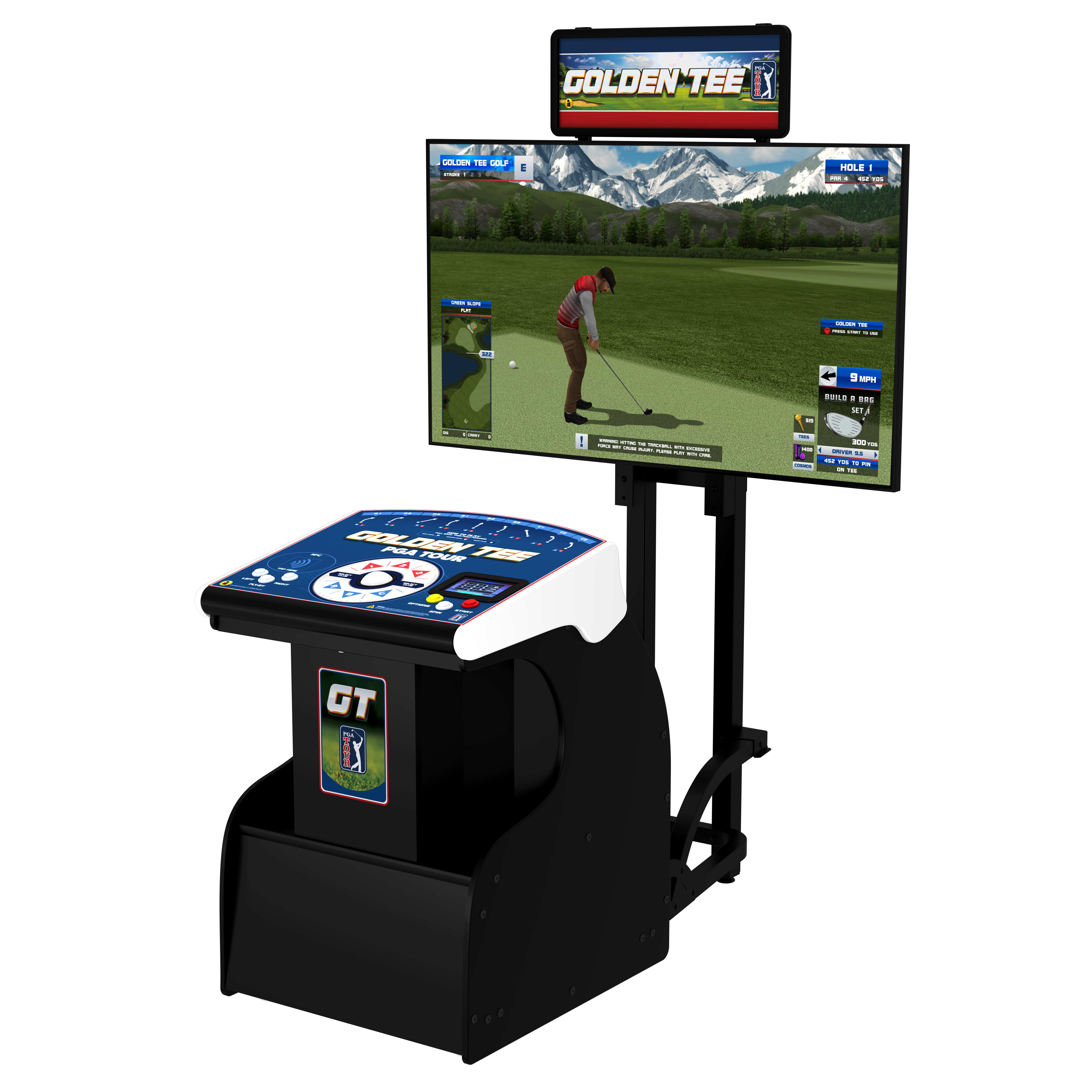 Incredible Technologies Golden Tee PGA TOUR Showpiece PRO with TV stand